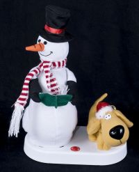 Frosty Snowman Animated Singing Musical Lights Dog Peeing Christmas